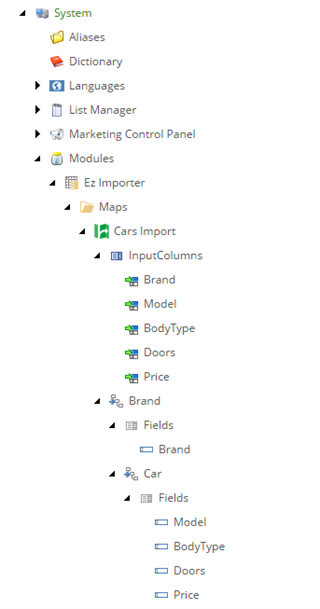 Ez Importer Map Structure