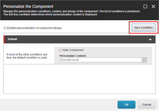 Personalise Component Dialog