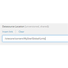 Setting the Datasource Location property of a Sitecore rendering.