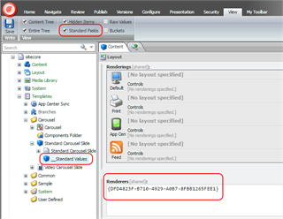 Update Renderers Field in Template Standard Values